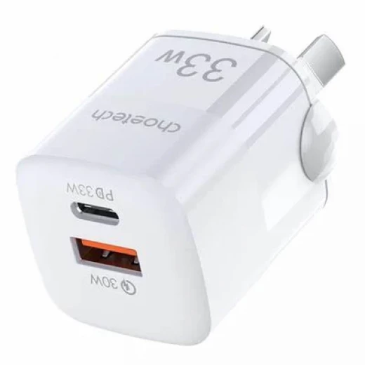 شاحن جداري تشويتك 33 واط بمنفذ USB-C، محول شحن سريع مزدوج، أبيض PD5006 - تشويتك - Image 4