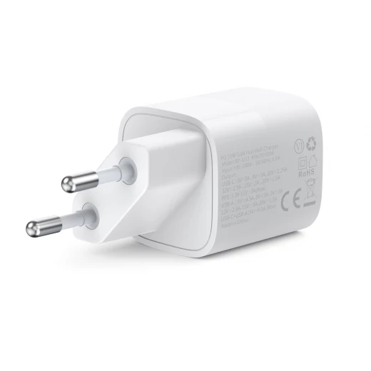 شاحن جداري تشويتك 33 واط بمنفذ USB-C، محول شحن سريع مزدوج، أبيض PD5006 - تشويتك - Image 5