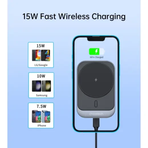 شاحن سيارة لاسلكي مغناطيسي من تشويتك 15 واط أسود، متوافق مع MagSafe، شحن سريع T206-F - تشويتك - Image 2
