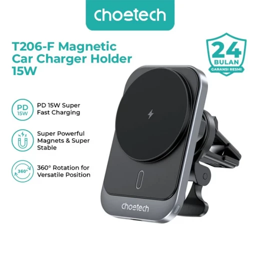 شاحن سيارة لاسلكي مغناطيسي من تشويتك 15 واط أسود، متوافق مع MagSafe، شحن سريع T206-F - تشويتك - Image 8