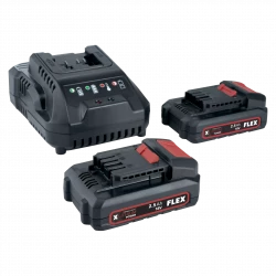 FLEX 18V Charger and 2x 2.5Ah Battery Pack Set for Power Tools
