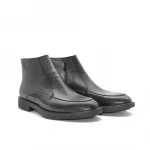 Men’s Black Genuine Leather Ankle Boots with Side Zipper – Elegant Minimal Design, Durable Anti-Slip Sole, Comfortable Fit for Daily Wear, Work, and Formal Outfits 40 - Shooz