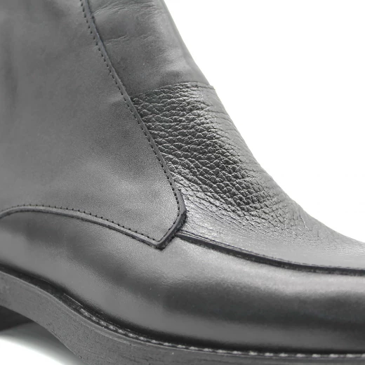 Men’s Black Genuine Leather Ankle Boots with Side Zipper – Elegant Minimal Design, Durable Anti-Slip Sole, Comfortable Fit for Daily Wear, Work, and Formal Outfits 40 - Shooz - Image 5