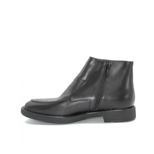 Men’s Black Genuine Leather Ankle Boots with Side Zipper – Elegant Minimal Design, Durable Anti-Slip Sole, Comfortable Fit for Daily Wear, Work, and Formal Outfits 40 - Shooz - Image 4
