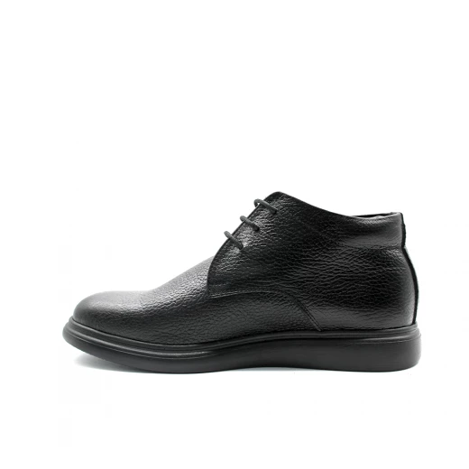 بوت رجالي برباط جلد أسود بنعل سميك وعصري (Chunky Sole) – حذاء شتوي كاجوال عالي الجودة – متانة وأناقة لجميع الإطلالات اليومية 41 - شووز - Image 2