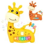 Giraffe Multifunctional Musical Piano (8885-1B) - Light-Up Piano with Winding Beads and Multiple Play Modes - My Dolly