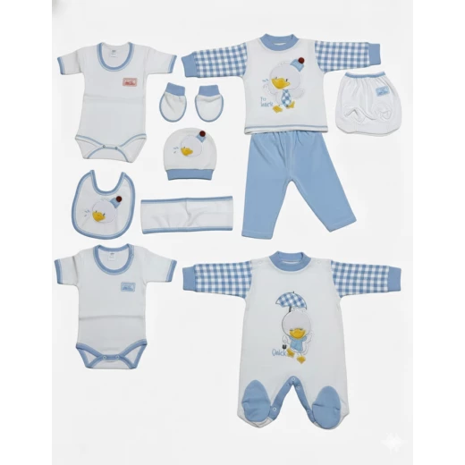 Luxury Newborn Baby Boy Layette Set with Matching Blanket | Dapper Duck Theme 10 pieces Luxury Newborn Baby Boy Layette Set with Matching Blanket | Dapper Duck Theme 10 pieces