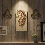 ديكور خشبي منزلي من ستار زون - رسمة الخيل - ستار زون