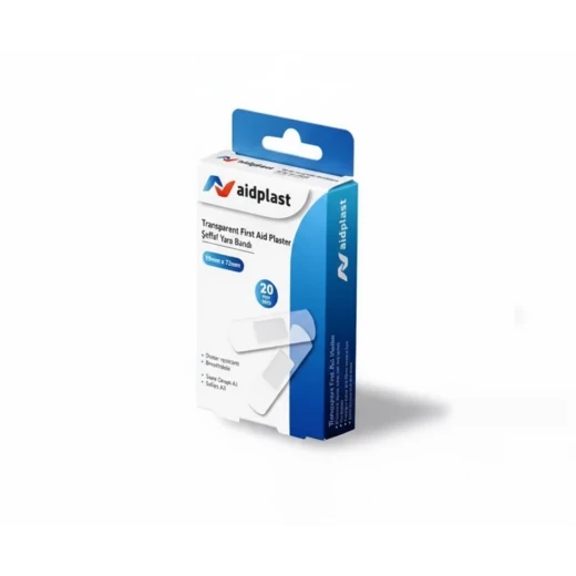 Aidplast Transparent First Aid Plaster 19mm x 72mm, 20 Count Box, Waterproof