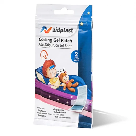 Aidplast Cooling Gel Patch 2 Pack, Fever Relief, Local Cooling, 19mm x 72mm Aidplast Cooling Gel Patch 2 Pack, Fever Relief, Local Cooling, 19mm x 72mm