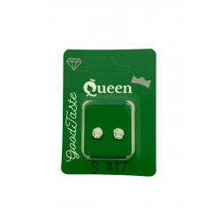 Queen Medical-Grade Stud Earrings – Pair, Hypoallergenic Surgical Steel & Gold-Plated, Secure