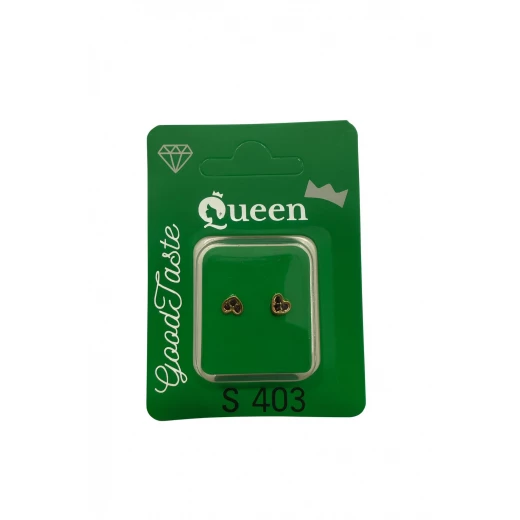 Queen Medical-Grade Stud Earrings – Pair, Hypoallergenic Surgical Steel & Gold-Plated, Secure
