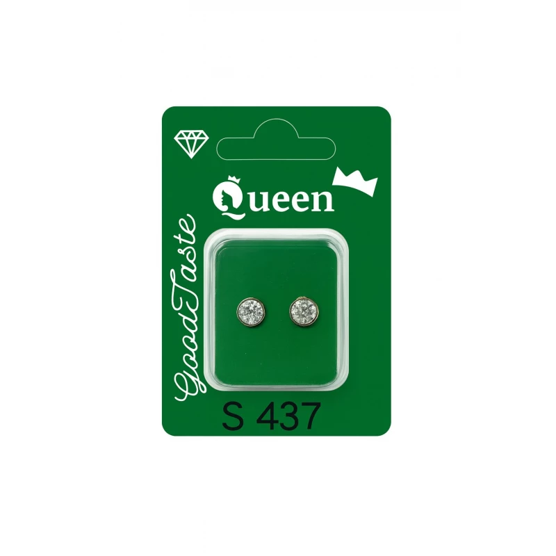 Queen Medical-Grade Stud Earrings – Pair, Hypoallergenic Surgical Steel & Gold-Plated, Secure - Queen