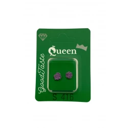Queen Medical-Grade Stud Earrings – Pair, Hypoallergenic Surgical Steel & Gold-Plated, Secure