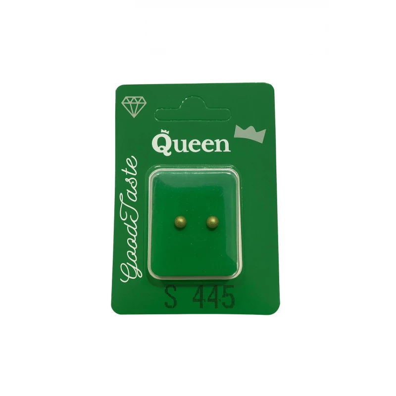 Queen Medical-Grade Stud Earrings – Pair, Hypoallergenic Surgical Steel & Gold-Plated, Secure - Queen