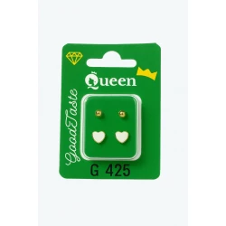 Queen Medical-Grade Stud Earrings – 2 Pairs, Hypoallergenic Surgical Steel & Gold-Plated, Secure