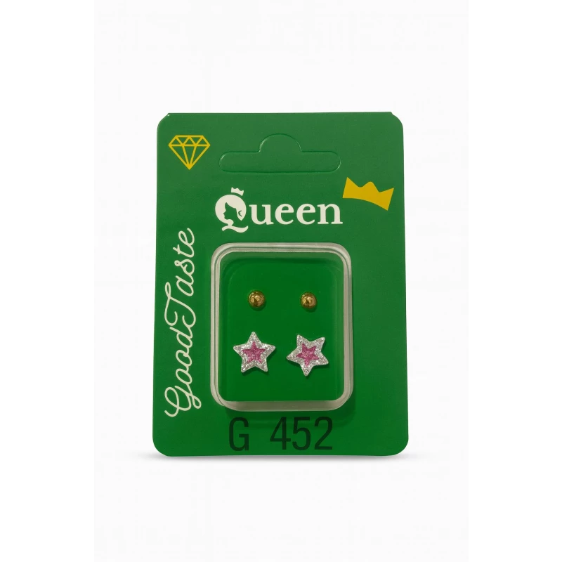 Queen Medical-Grade Stud Earrings – 2 Pairs, Hypoallergenic Surgical Steel & Gold-Plated, Secure - Queen