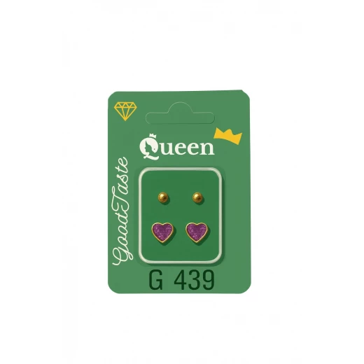 Queen Medical-Grade Stud Earrings – 2 Pairs, Hypoallergenic Surgical Steel & Gold-Plated, Secure Queen Medical-Grade Stud Earrings – 2 Pairs, Hypoallergenic Surgical Steel & Gold-Plated, Secure