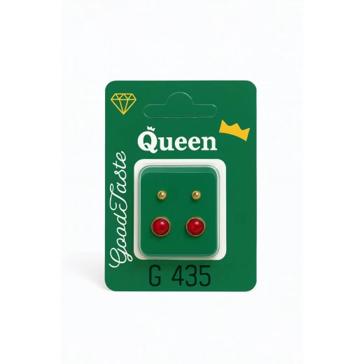 Queen Medical-Grade Stud Earrings – 2 Pairs, Hypoallergenic Surgical Steel & Gold-Plated, Secure Queen Medical-Grade Stud Earrings – 2 Pairs, Hypoallergenic Surgical Steel & Gold-Plated, Secure