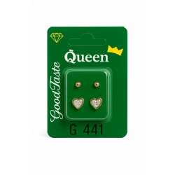 Queen Medical-Grade Stud Earrings –2 Pairs, Hypoallergenic Surgical Steel & Gold-Plated, Secure