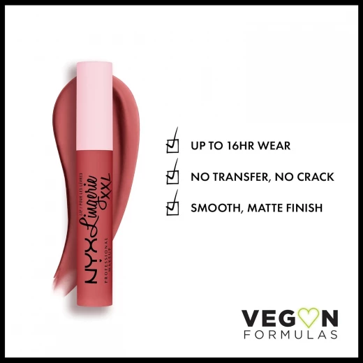 أحمر شفاه سائل مطفي NYX Lip Lingerie Xxpose Me يدوم 16 ساعة: تغطية كاملة، ملمس مريح للغاية، 4 مل، ألوان متنوعة - ان واي اكس - Image 2