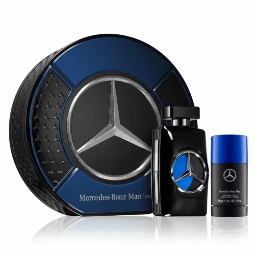مجموعة هدايا مرسيدس بنز مان إنتنس أو دو تواليت 100 مل وعصا مزيل عرق 75 مل للرجال مجموعة هدايا مرسيدس بنز مان إنتنس أو دو تواليت 100 مل وعصا مزيل عرق 75 مل للرجال