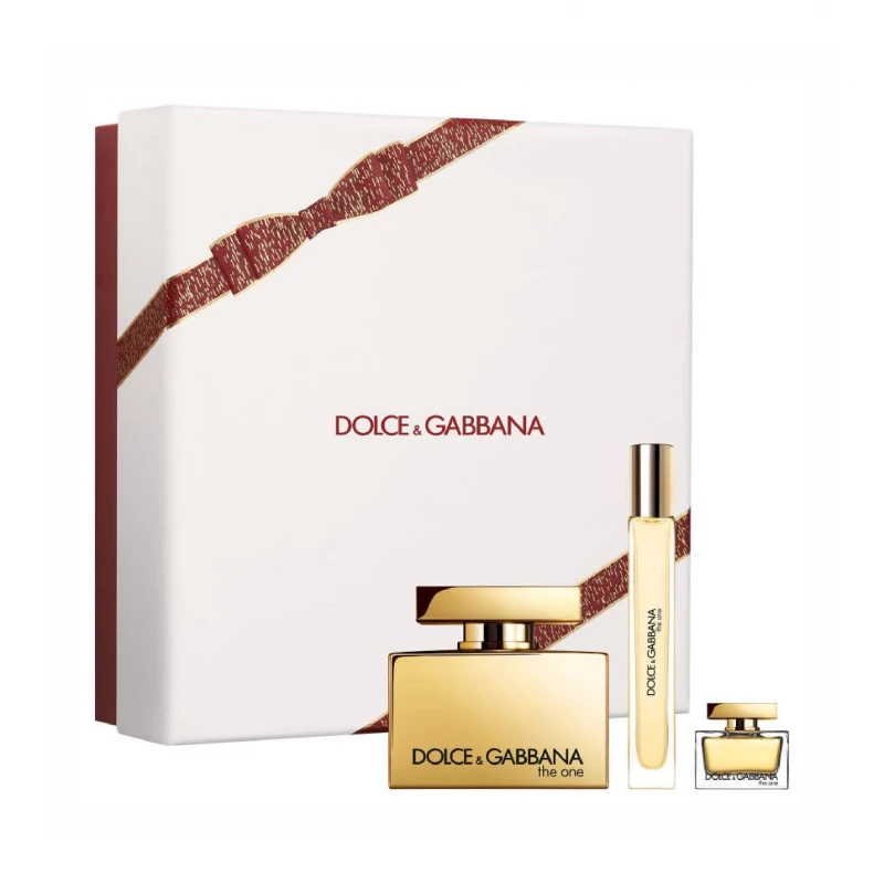 مجموعة هدايا دولتشي آند غابانا ذا ون جولد إنتنس, ماء عطر 75 مل + حجم سفر 10 مل + حجم صغير 5 مل | مجموعة عطور ثلاثية أنيقة للعطلات - دولتشي اند غابانا