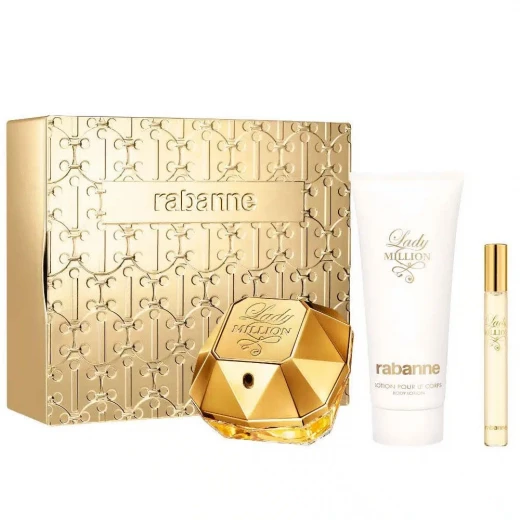 مجموعة هدايا باكو رابان ليدي مليون أو دو بارفان، بخاخ 80 مل، عطر نسائي مجموعة هدايا باكو رابان ليدي مليون أو دو بارفان، بخاخ 80 مل، عطر نسائي