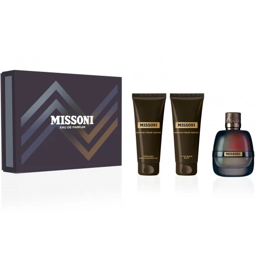 مجموعة هدايا عطر ميسوني بور هوم للرجال، ماء عطر، جل استحمام، بلسم بعد الحلاقة، إيطاليا مجموعة هدايا عطر ميسوني بور هوم للرجال، ماء عطر، جل استحمام، بلسم بعد الحلاقة، إيطاليا