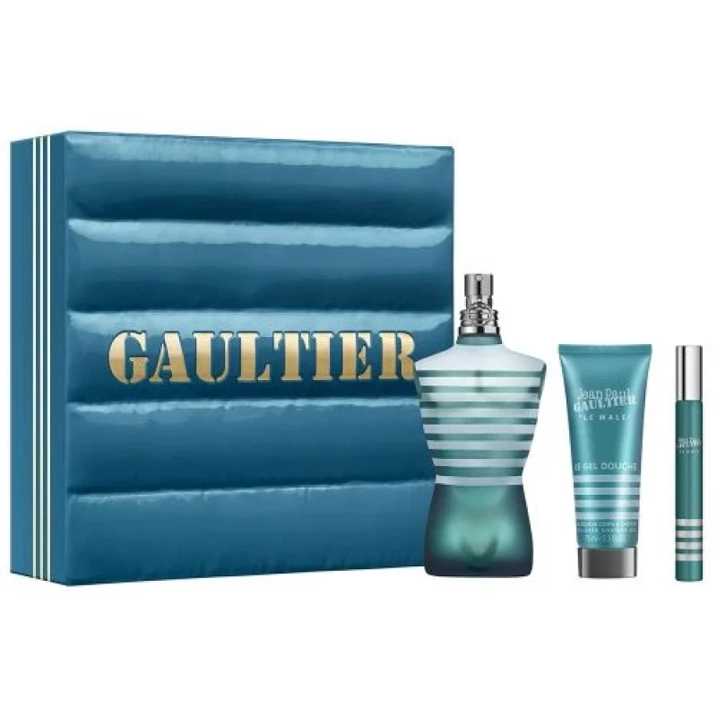 مجموعة عطور جان بول غوتييه لو مال للرجال، عطر EDT 125 مل، 10 مل، جل استحمام 75 مل - Jean paul gaultier