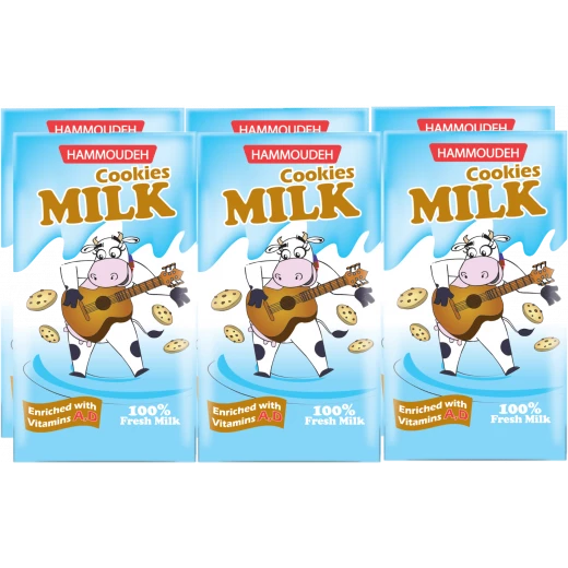 Hammoudeh Cookies Milk 125ml Pack of 6, Delicious and Nutritious Snack for Kids and Adults