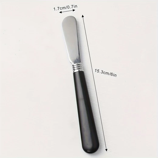Stainless Steel Cheese Knife Butter Spreader Black Handle Charcuterie Board - K store - Image 2