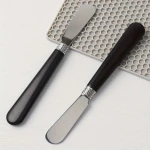 Stainless Steel Cheese Knife Butter Spreader Black Handle Charcuterie Board - K store
