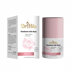 Dr. Hilo Musk Roll-On Deodorant with Rose Fragrance 50ml, Long-Lasting Protection