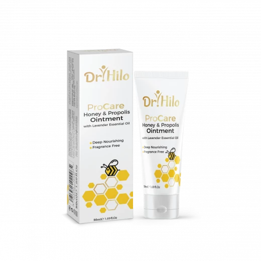 Dr. Hilo Procare Healing Ointment 50ml with Natural Honey, Beeswax & Vitamin E, Soothes Burns, Diaper Rash, Cracked Skin & Intense Skin Repair, Safe from Birth