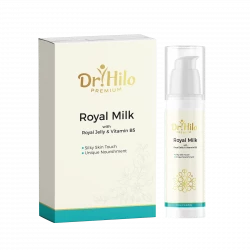 Dr. Hilo Royal Milk Facial Cream 100ml, Strengthens skin barrier, deeply hydrates, reduces fine lines, brightens complexion, minimizes pores, gently removes waterproof makeup.