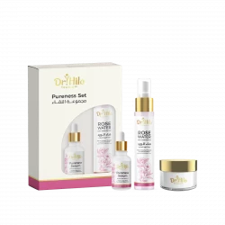 Dr.Hilo Pureness Skincare Set, 3-in-1: Rose Water for hydration, Night Cream with Frankincense & Hyaluronic Acid, Serum with Frankincense & Witch Hazel for smooth, radiant skin