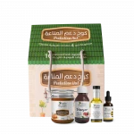 مجموعة الحماية، تتضمن 4 منتجات: عسل لتقوية المناعة 250 غرام، قطرات البروبوليس 35 مل، زيت حبة البركة 50 مل، خل طبيعي من الثوم والتفاح والزنجبيل 100 مل. يدعم المناعة، ويخفف من أعراض الإنفلونزا، ويعزز الطاقة الذهنية والبدنية من مياسم - مياسم