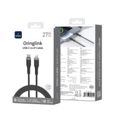 WiWU C070 Oringlink USB-C to Lightning Cable 1M Black, Fast Charging