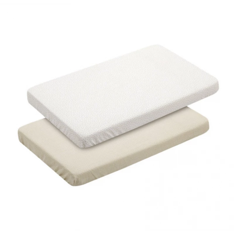 Cambrass 2 Fitted Sheet Set 50x80 cm, 100% Egyptian Cotton, Beige - Cambrass