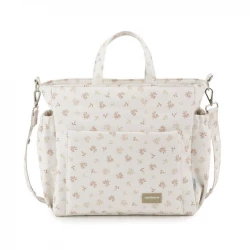 Cambrass Branch Baby Diaper Bag Pack Beige Spacious and Organized 2 Compartments Multiple Pockets Includes Changing Mat and Bottle Holder Durable Design for Everyday Use