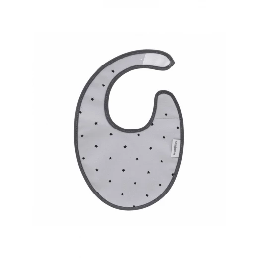 Cambrass Round Baby Bib Velcro Closure Grey 16x19 cm Egyptian Cotton Cambrass Round Baby Bib Velcro Closure Grey 16x19 cm Egyptian Cotton