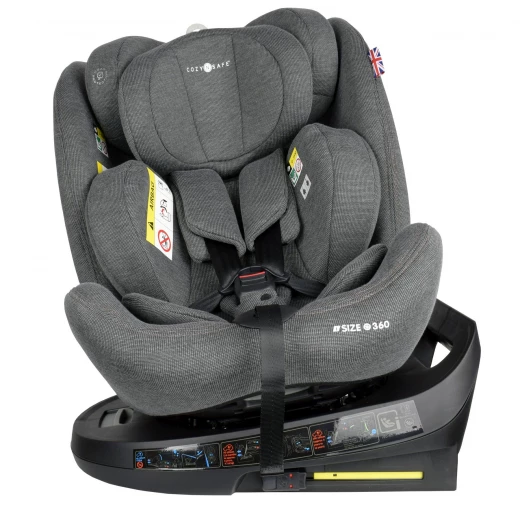 Cozy N Safe Apollo i-Size 360° Car Seat, Rotating, Moon Grey, Birth to 12 Years - Cozy N Safe - Image 13