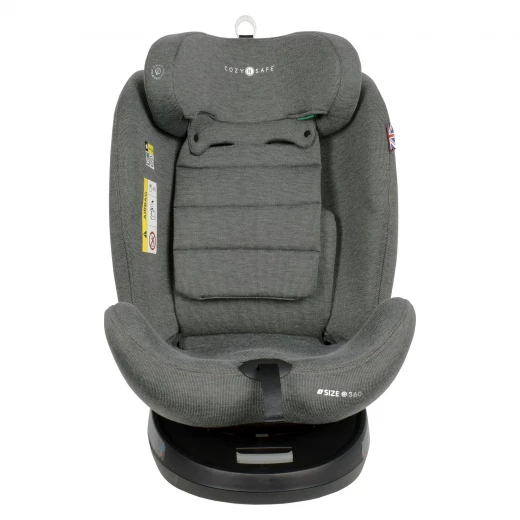 Cozy N Safe Apollo i-Size 360° Car Seat, Rotating, Moon Grey, Birth to 12 Years - Cozy N Safe - Image 10