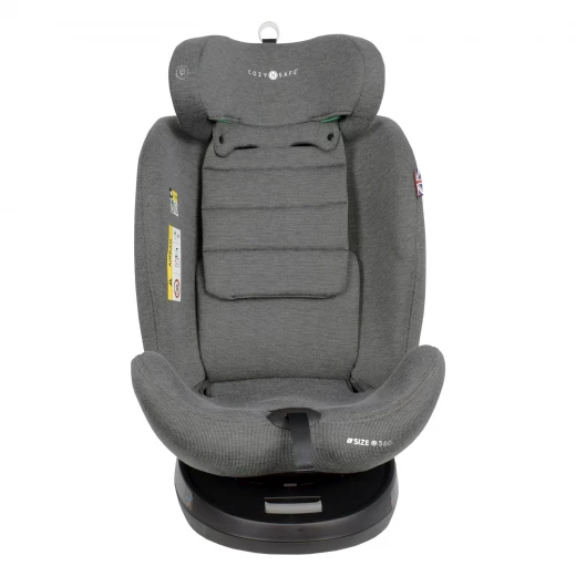 Cozy N Safe Apollo i-Size 360° Car Seat, Rotating, Moon Grey, Birth to 12 Years - Cozy N Safe - Image 8