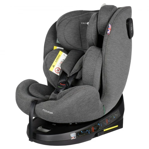 Cozy N Safe Apollo i-Size 360° Car Seat, Rotating, Moon Grey, Birth to 12 Years - Cozy N Safe - Image 12