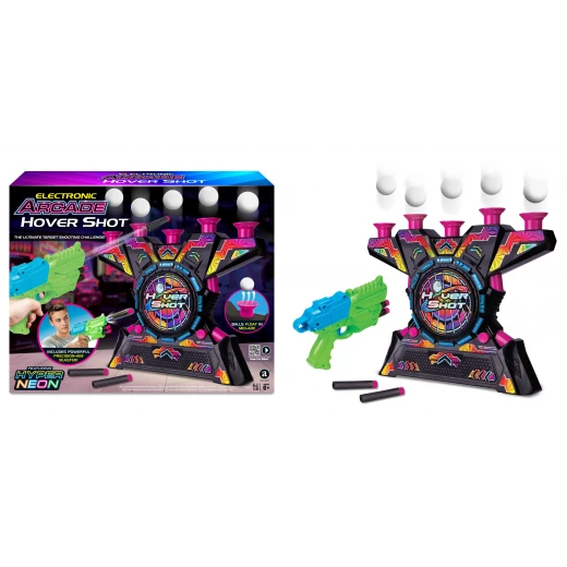 AMBASSADOR Hover Shot Electronic Arcade Game Neon Series for Kids with Glow-in-the-Dark Targets, Precision Blaster & Dual Ball Sizes - Ambassador - Image 2
