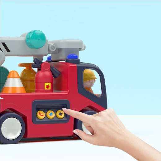 Hola Baby Fire Truck Early Learning Toy with Lights and Music 18-60 Months - Hola - Image 2
