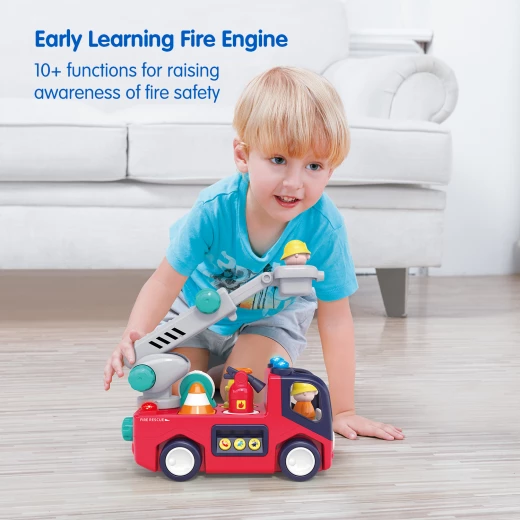 Hola Baby Fire Truck Early Learning Toy with Lights and Music 18-60 Months - Hola - Image 4