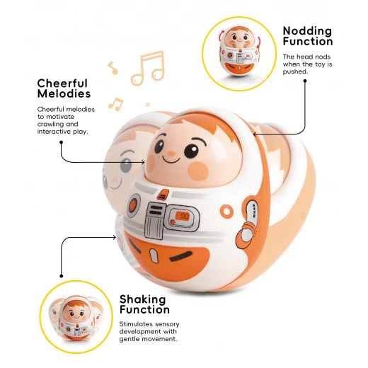 Hola Toys Baby Tumbler Toy: Adorable Interactive Playtime for Infants 3+ Months with a Movable Face and Engaging Design, Promoting Early Development and Fun Ages - Hola - Image 5